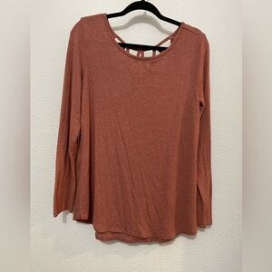 Maurice's 24/7 Pink Long Sleeve Sweater Crisscrossing Open Back Size Medium